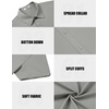 image:imageCOOFANDY Mens Casual Shirts Short Sleeve Button Down Shirt Wrinkle Free Summer ShirtLight Grey