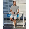 image:imageCOOFANDY Mens Casual Shirts Short Sleeve Button Down Shirt Wrinkle Free Summer ShirtLight Grey