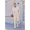 image:imageCOOFANDY Mens Casual Sweatsuit 2 Piece Athletic Full Zip Tracksuit Jacquard Jogging Set Fashion Jackets And Pants OutfitCream