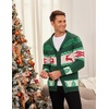 image:imageCOOFANDY Mens Christmas Cardigans Ugly Xmas Sweaters Reindeer Snowflake Shawl Collar Knitted Cardigan SweaterA  Green  B