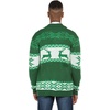 image:imageCOOFANDY Mens Christmas Cardigans Ugly Xmas Sweaters Reindeer Snowflake Shawl Collar Knitted Cardigan SweaterA  Green  a