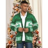 image:imageCOOFANDY Mens Christmas Cardigans Ugly Xmas Sweaters Reindeer Snowflake Shawl Collar Knitted Cardigan SweaterA  Green  a