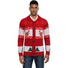 image:imageCOOFANDY Mens Christmas Cardigans Ugly Xmas Sweaters Reindeer Snowflake Shawl Collar Knitted Cardigan SweaterA  Red  C
