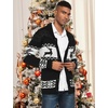 image:imageCOOFANDY Mens Christmas Cardigans Ugly Xmas Sweaters Reindeer Snowflake Shawl Collar Knitted Cardigan SweaterBlack