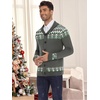image:imageCOOFANDY Mens Christmas Cardigans Ugly Xmas Sweaters Reindeer Snowflake Shawl Collar Knitted Cardigan SweaterGraygreenwhite