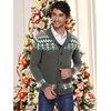 image:imageCOOFANDY Mens Christmas Cardigans Ugly Xmas Sweaters Reindeer Snowflake Shawl Collar Knitted Cardigan SweaterGraygreenwhite