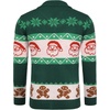 image:imageCOOFANDY Mens Christmas Cardigans Ugly Xmas Sweaters Reindeer Snowflake Shawl Collar Knitted Cardigan SweaterGreen Santa Claus