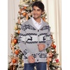 image:imageCOOFANDY Mens Christmas Cardigans Ugly Xmas Sweaters Reindeer Snowflake Shawl Collar Knitted Cardigan SweaterGrey
