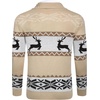 image:imageCOOFANDY Mens Christmas Cardigans Ugly Xmas Sweaters Reindeer Snowflake Shawl Collar Knitted Cardigan SweaterLight Apricot