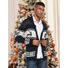 image:imageCOOFANDY Mens Christmas Cardigans Ugly Xmas Sweaters Reindeer Snowflake Shawl Collar Knitted Cardigan SweaterNavy Blue