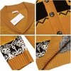 image:imageCOOFANDY Mens Christmas Cardigans Ugly Xmas Sweaters Reindeer Snowflake Shawl Collar Knitted Cardigan SweaterPumpkin