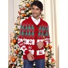 image:imageCOOFANDY Mens Christmas Cardigans Ugly Xmas Sweaters Reindeer Snowflake Shawl Collar Knitted Cardigan SweaterRed Elk Green White