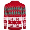 image:imageCOOFANDY Mens Christmas Cardigans Ugly Xmas Sweaters Reindeer Snowflake Shawl Collar Knitted Cardigan SweaterRed Elk Green White
