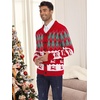 image:imageCOOFANDY Mens Christmas Cardigans Ugly Xmas Sweaters Reindeer Snowflake Shawl Collar Knitted Cardigan SweaterRed Elk Green White