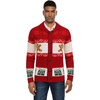 image:imageCOOFANDY Mens Christmas Cardigans Ugly Xmas Sweaters Reindeer Snowflake Shawl Collar Knitted Cardigan SweaterRed Gingerbread