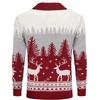 image:imageCOOFANDY Mens Christmas Cardigans Ugly Xmas Sweaters Reindeer Snowflake Shawl Collar Knitted Cardigan SweaterRedwhitegray