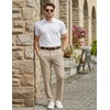 image:imageCOOFANDY Mens Dress Pants Classic Formal Slim Fit Flat Front Slacks Casual Expandable Waist Suit PantsLight Khaki