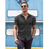 image:imageCOOFANDY Mens Dress Shirt Short Sleeve Button Down Shirts with Pocket01 Black