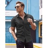 image:imageCOOFANDY Mens Dress Shirt Short Sleeve Button Down Shirts with Pocket01 Black