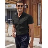 image:imageCOOFANDY Mens Dress Shirt Short Sleeve Button Down Shirts with Pocket01 Black