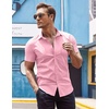image:imageCOOFANDY Mens Dress Shirt Short Sleeve Button Down Shirts with PocketPink