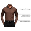 image:imageCOOFANDY Mens Dress Shirts Long Sleeve Button Down Formal Shirt Regular Fit Solid Business Casual ShirtsBrown