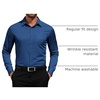 image:imageCOOFANDY Mens Dress Shirts Long Sleeve Button Down Formal Shirt Regular Fit Solid Business Casual ShirtsDark Blue