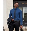 image:imageCOOFANDY Mens Dress Shirts Long Sleeve Button Down Formal Shirt Regular Fit Solid Business Casual ShirtsDark Blue