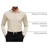 image:imageCOOFANDY Mens Dress Shirts Long Sleeve Button Down Formal Shirt Regular Fit Solid Business Casual ShirtsKhaki