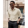 image:imageCOOFANDY Mens Dress Shirts Long Sleeve Button Down Formal Shirt Regular Fit Solid Business Casual ShirtsKhaki