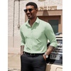 image:imageCOOFANDY Mens Dress Shirts Long Sleeve Button Down Formal Shirt Regular Fit Solid Business Casual ShirtsLight Green