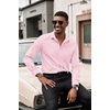 image:imageCOOFANDY Mens Dress Shirts Long Sleeve Button Down Formal Shirt Regular Fit Solid Business Casual ShirtsPink