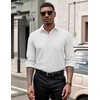 image:imageCOOFANDY Mens Dress Shirts Long Sleeve Button Down Formal Shirt Regular Fit Solid Business Casual ShirtsWhite