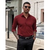 image:imageCOOFANDY Mens Dress Shirts Long Sleeve Button Down Formal Shirt Regular Fit Solid Business Casual ShirtsWine Red