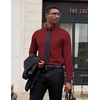 image:imageCOOFANDY Mens Dress Shirts Long Sleeve Button Down Formal Shirt Regular Fit Solid Business Casual ShirtsWine Red