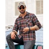 image:imageCOOFANDY Mens Flannel Long Sleeve Button Down Casual Plaid Shirt With PocketBlue Brown Red Plaid
