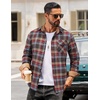 image:imageCOOFANDY Mens Flannel Long Sleeve Button Down Casual Plaid Shirt With PocketBlue Brown Red Plaid