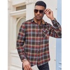 image:imageCOOFANDY Mens Flannel Long Sleeve Button Down Casual Plaid Shirt With PocketBlue Brown Red Plaid