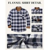 image:imageCOOFANDY Mens Flannel Long Sleeve Button Down Casual Plaid Shirt With PocketNavy White Plaid