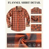image:imageCOOFANDY Mens Flannel Long Sleeve Button Down Casual Plaid Shirt With PocketOrange Grey Plaid