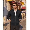 image:imageCOOFANDY Mens Full Zip Cardigan Sweaters Mock Neck Knitwear with Pattern  Solid and Fair Isle fall winter 2026 relaxedfit business casual S3XLBlack