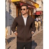 image:imageCOOFANDY Mens Full Zip Cardigan Sweaters Mock Neck Knitwear with Pattern  Solid and Fair Isle fall winter 2026 relaxedfit business casual S3XLChestnut Brown