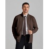 image:imageCOOFANDY Mens Full Zip Cardigan Sweaters Mock Neck Knitwear with Pattern  Solid and Fair Isle fall winter 2026 relaxedfit business casual S3XLChestnut Brown