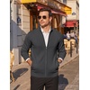 image:imageCOOFANDY Mens Full Zip Cardigan Sweaters Mock Neck Knitwear with Pattern  Solid and Fair Isle fall winter 2026 relaxedfit business casual S3XLDark Gray