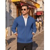 image:imageCOOFANDY Mens Full Zip Cardigan Sweaters Mock Neck Knitwear with Pattern  Solid and Fair Isle fall winter 2026 relaxedfit business casual S3XLDemin Blue