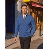 image:imageCOOFANDY Mens Full Zip Cardigan Sweaters Mock Neck Knitwear with Pattern  Solid and Fair Isle fall winter 2026 relaxedfit business casual S3XLDemin Blue