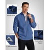 image:imageCOOFANDY Mens Full Zip Cardigan Sweaters Mock Neck Knitwear with Pattern  Solid and Fair Isle fall winter 2026 relaxedfit business casual S3XLDemin Blue