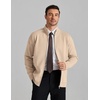 image:imageCOOFANDY Mens Full Zip Cardigan Sweaters Mock Neck Knitwear with Pattern  Solid and Fair Isle fall winter 2026 relaxedfit business casual S3XLKhaki