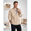 image:imageCOOFANDY Mens Full Zip Cardigan Sweaters Mock Neck Knitwear with Pattern  Solid and Fair Isle fall winter 2026 relaxedfit business casual S3XLKhaki