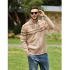 image:imageCOOFANDY Mens Full Zip Cardigan Sweaters Mock Neck Knitwear with Pattern  Solid and Fair Isle fall winter 2026 relaxedfit business casual S3XLKhaki Fair Isle